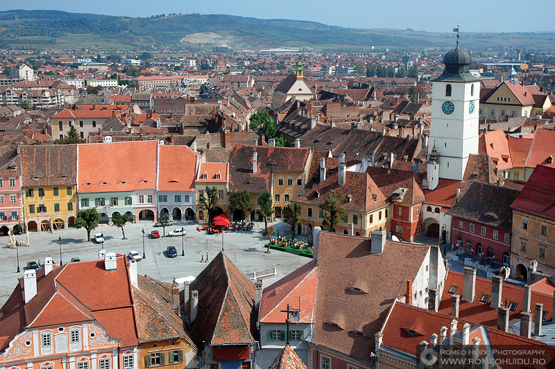 Sibiu, Romania - The Council Tower and Piata Mica