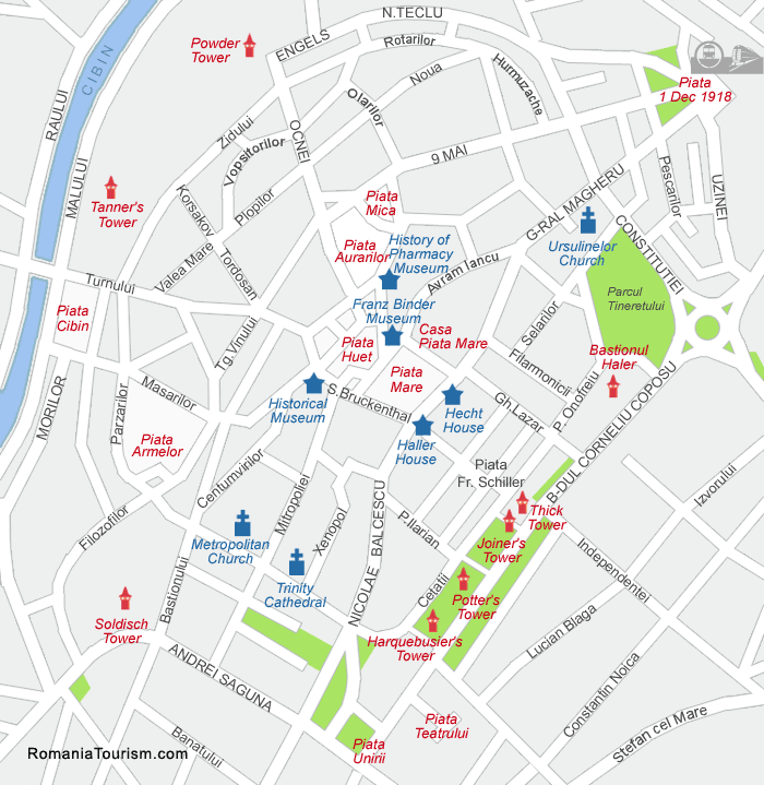 Sibiu City Map (Harta Orasului Sibiu)